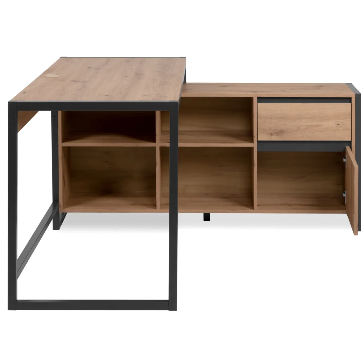 Bureau d'angle bois clair contrasté - BU70105