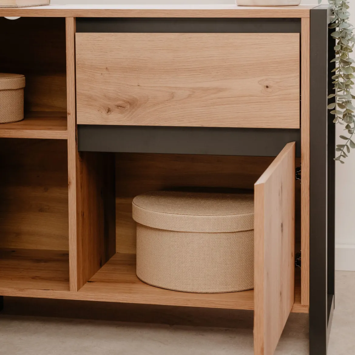 Bureau d'angle bois clair contrasté - BU70105
