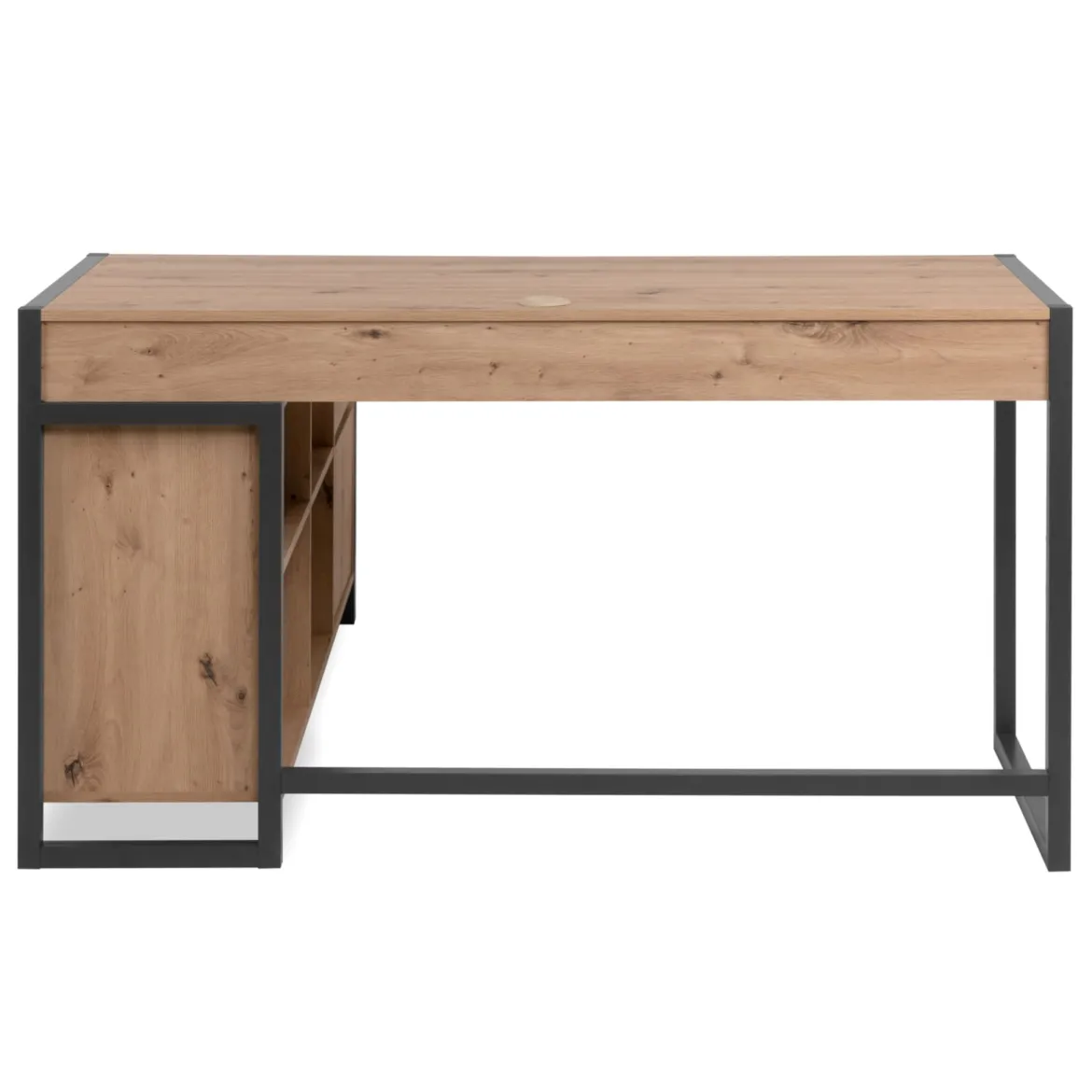Bureau d'angle bois clair contrasté - BU70105
