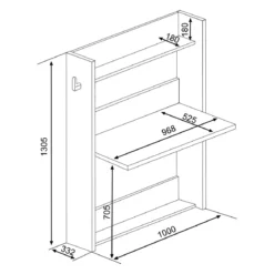 Bureau enfant à paroi en bois grisé - BU9018