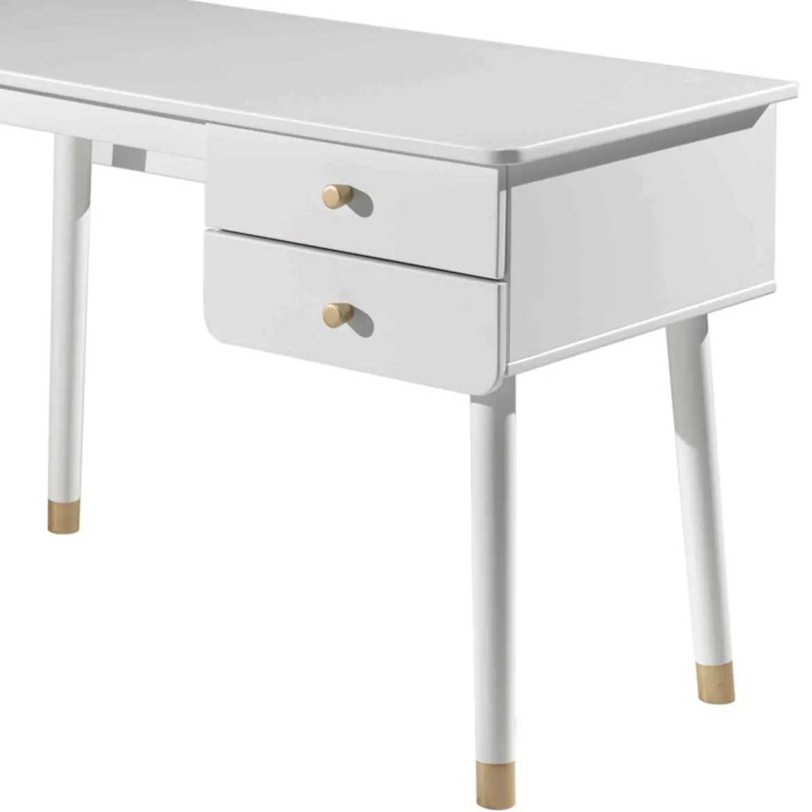 Bureau enfant 2 tiroirs en bois blanc - BU2035
