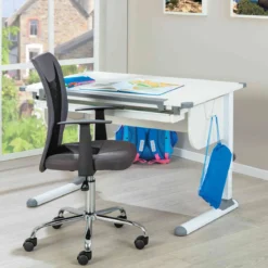 Bureau enfant évolutif à plan inclinable en bois blanc - BU12064