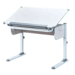 Bureau enfant évolutif à plan inclinable en bois blanc - BU12064
