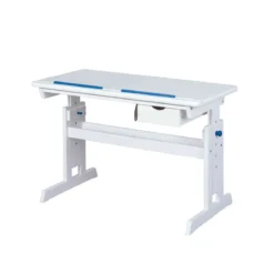 Bureau enfant évolutif à plan inclinable + tiroir en bois blanc - BU12065