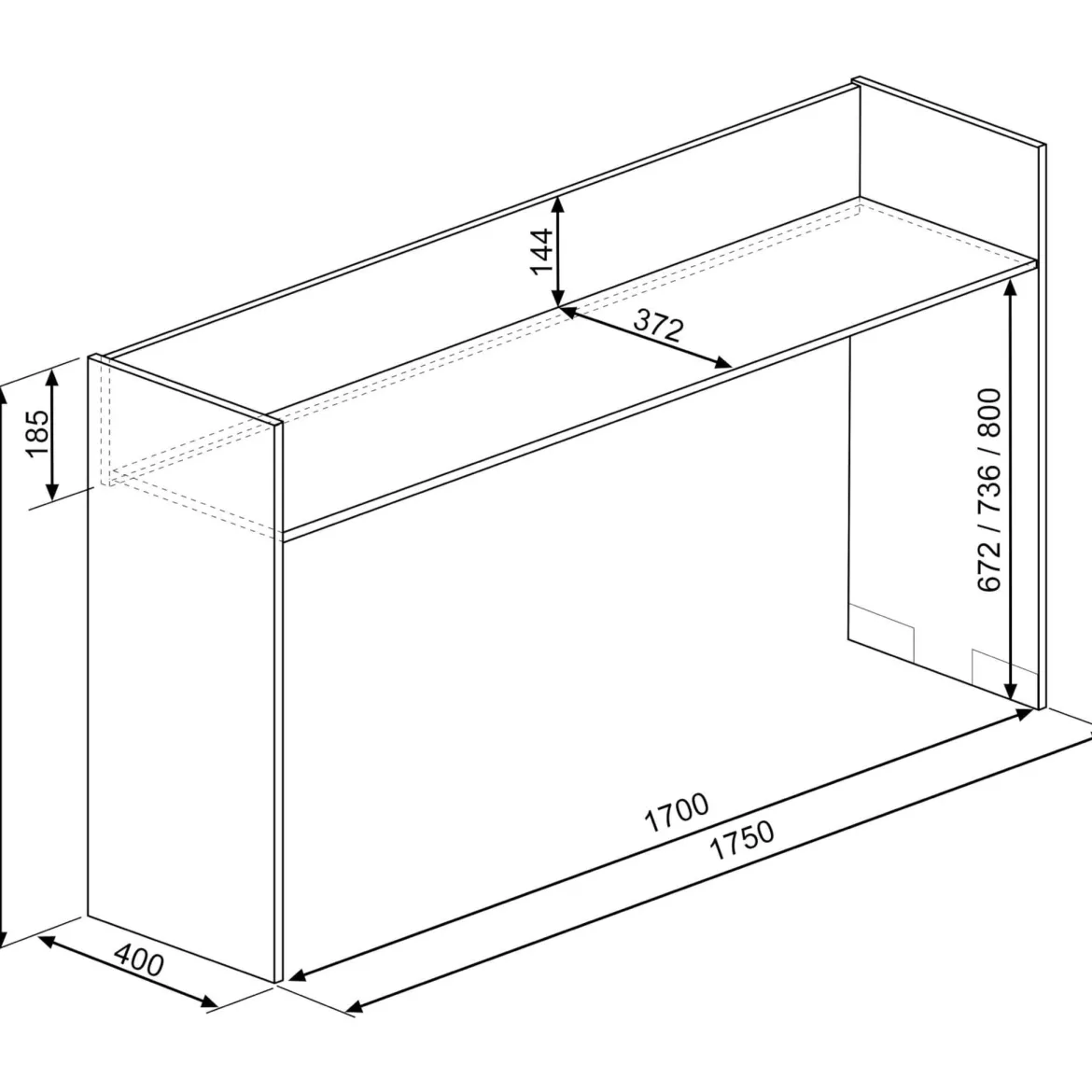Bureau à roulettes en bois - BU9034