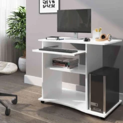 Bureau sur roulettes en bois