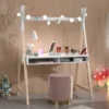 Bureau tipi enfant 2 niches en bois blanc - BU2034