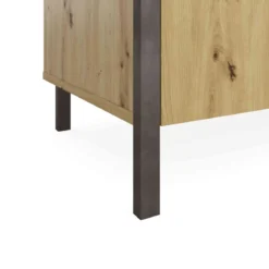 Bureau 1 tiroir 1 porte en bois imitation chêne clair - BU13001