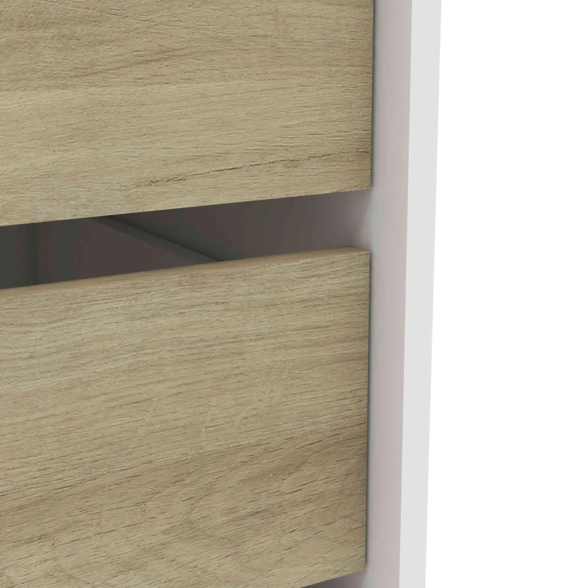 Bureau 3 tiroirs en bois blanc et chêne kronberg - BU152