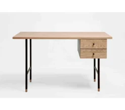Bureau 2 tiroirs en bois imitation chêne - BU008