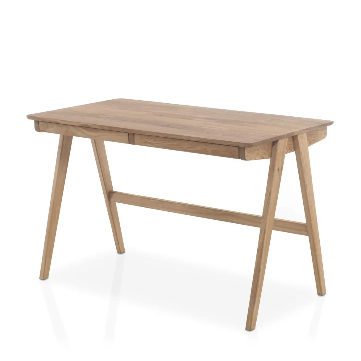 Bureau 2 tiroirs en bois massif chêne clair - BU16008