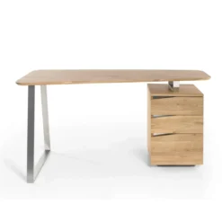 Bureau 3 tiroirs en bois massif chêne clair - BU16011