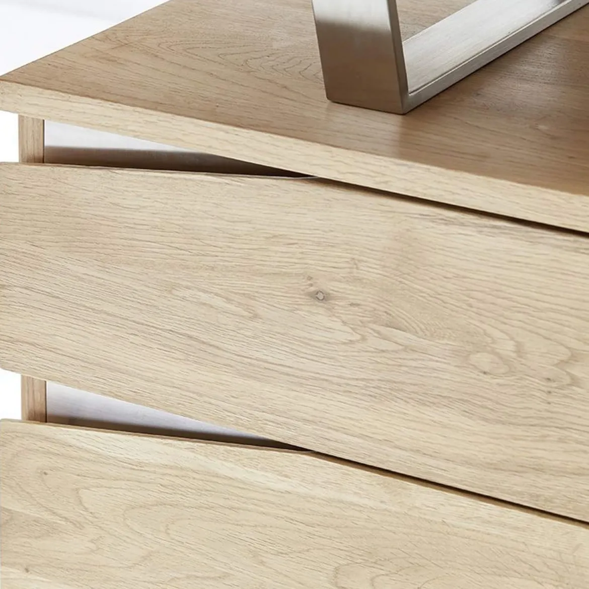 Bureau 3 tiroirs en bois massif chêne clair - BU16011
