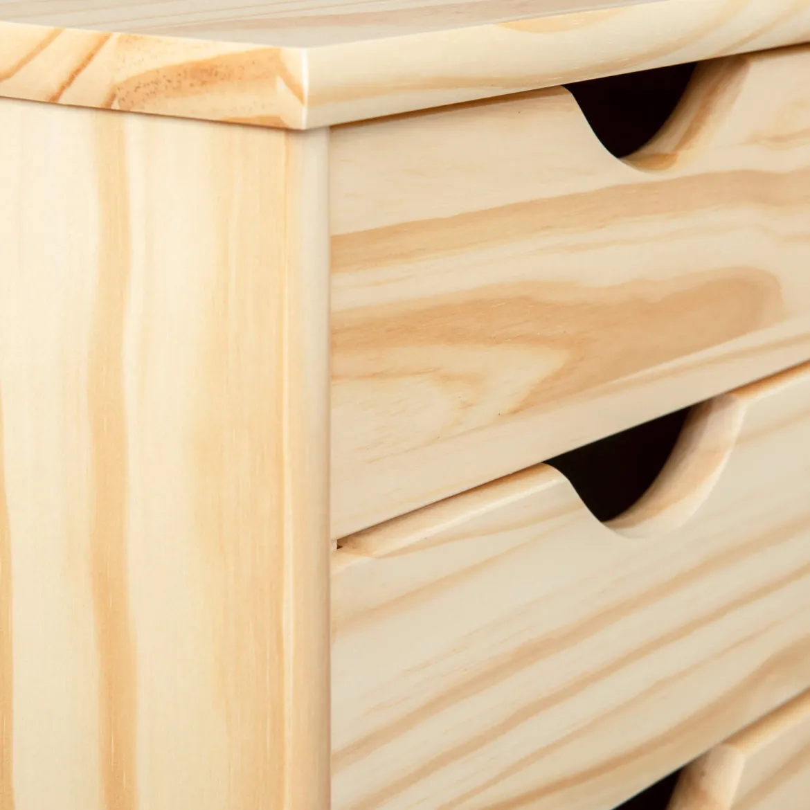 Caisson 6 tiroirs pin massif vernis naturel