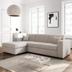 Canapé convertible d'angle gauche 4 places en tissu - CA00004