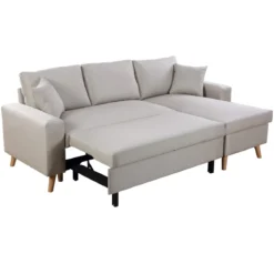 Canapé convertible d'angle scandinave 3 places en tissu - CA00002
