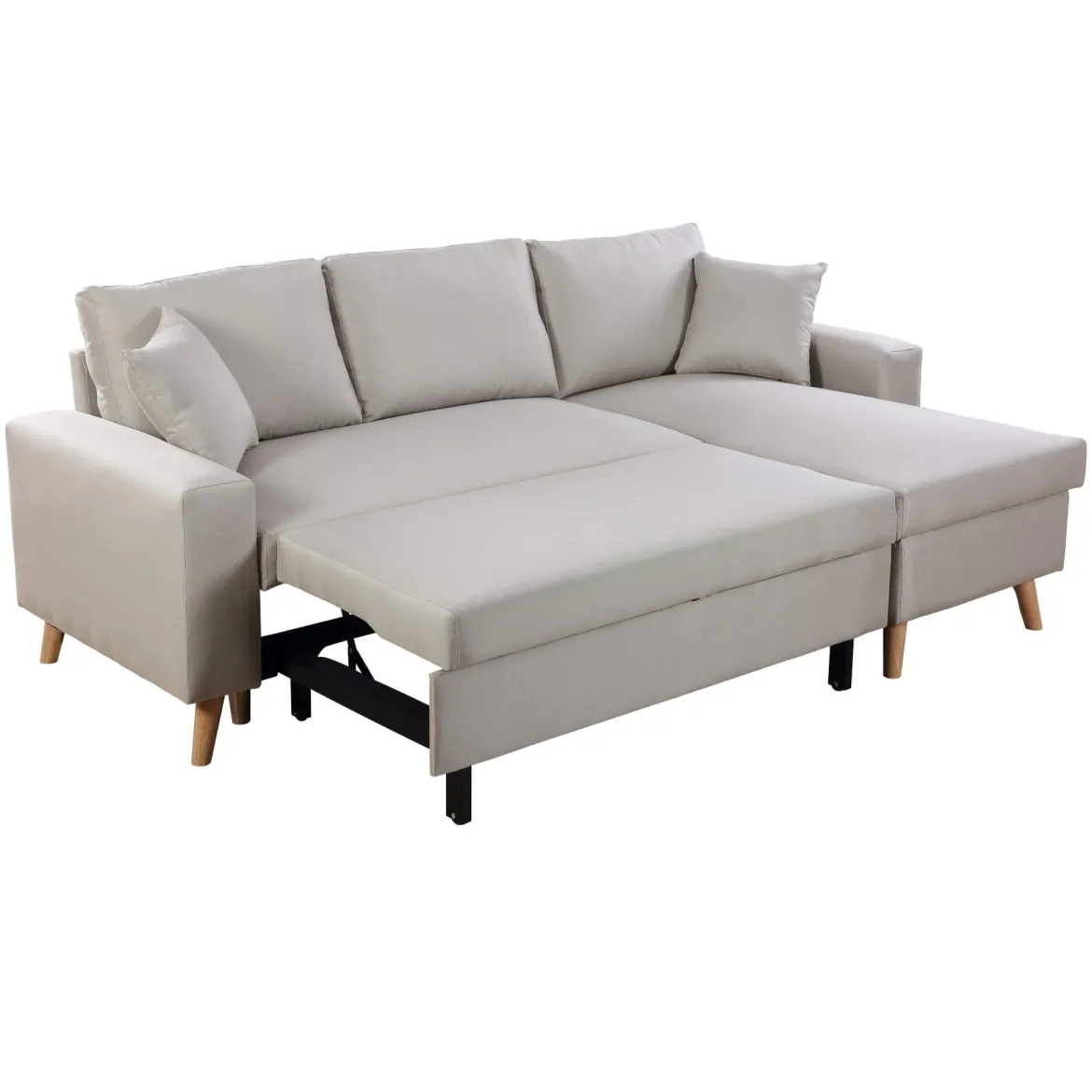 Canapé convertible d'angle scandinave 3 places en tissu - CA00002