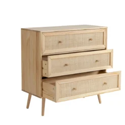 Chambre lit cannage avec commode ANNA