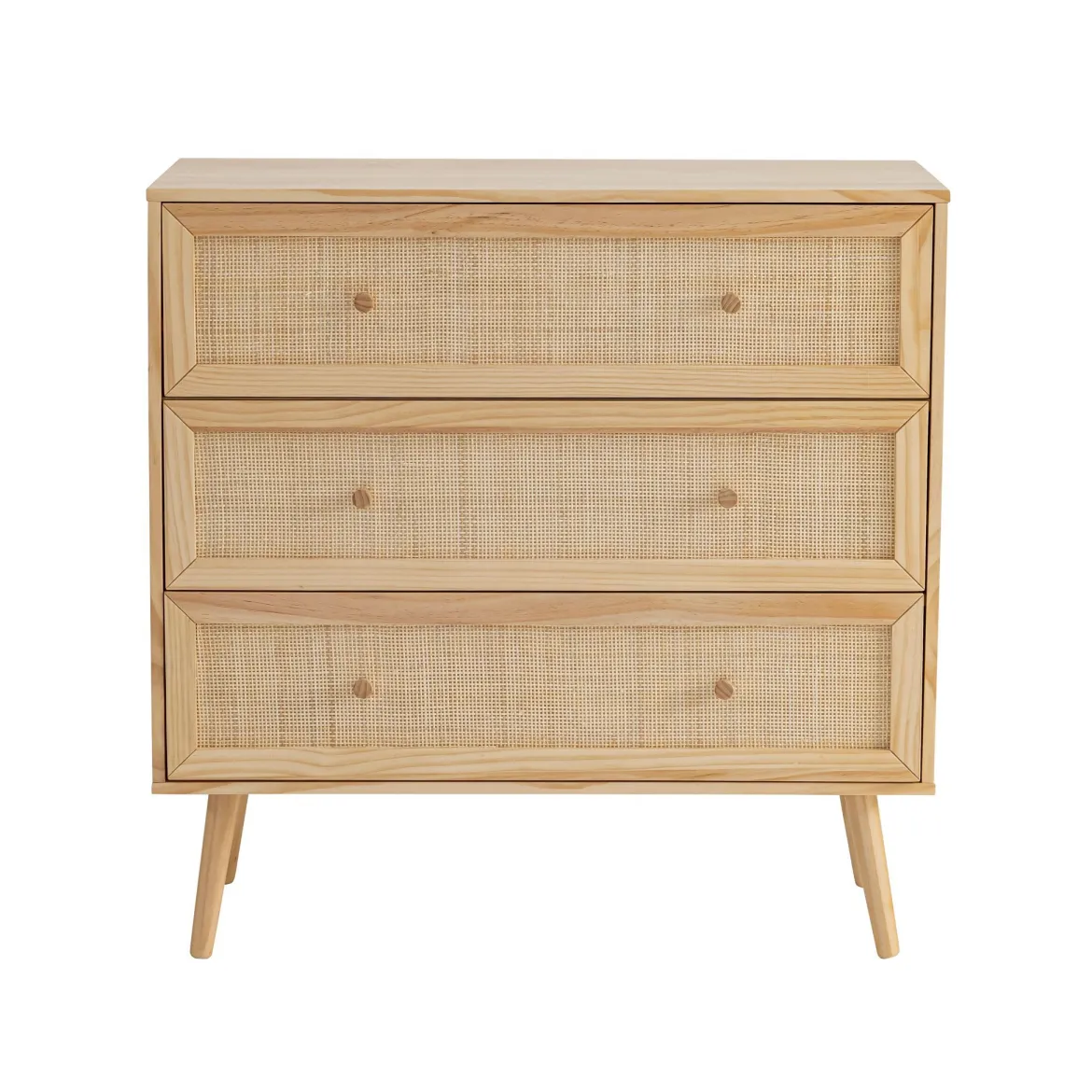 Chambre lit cannage avec commode ANNA