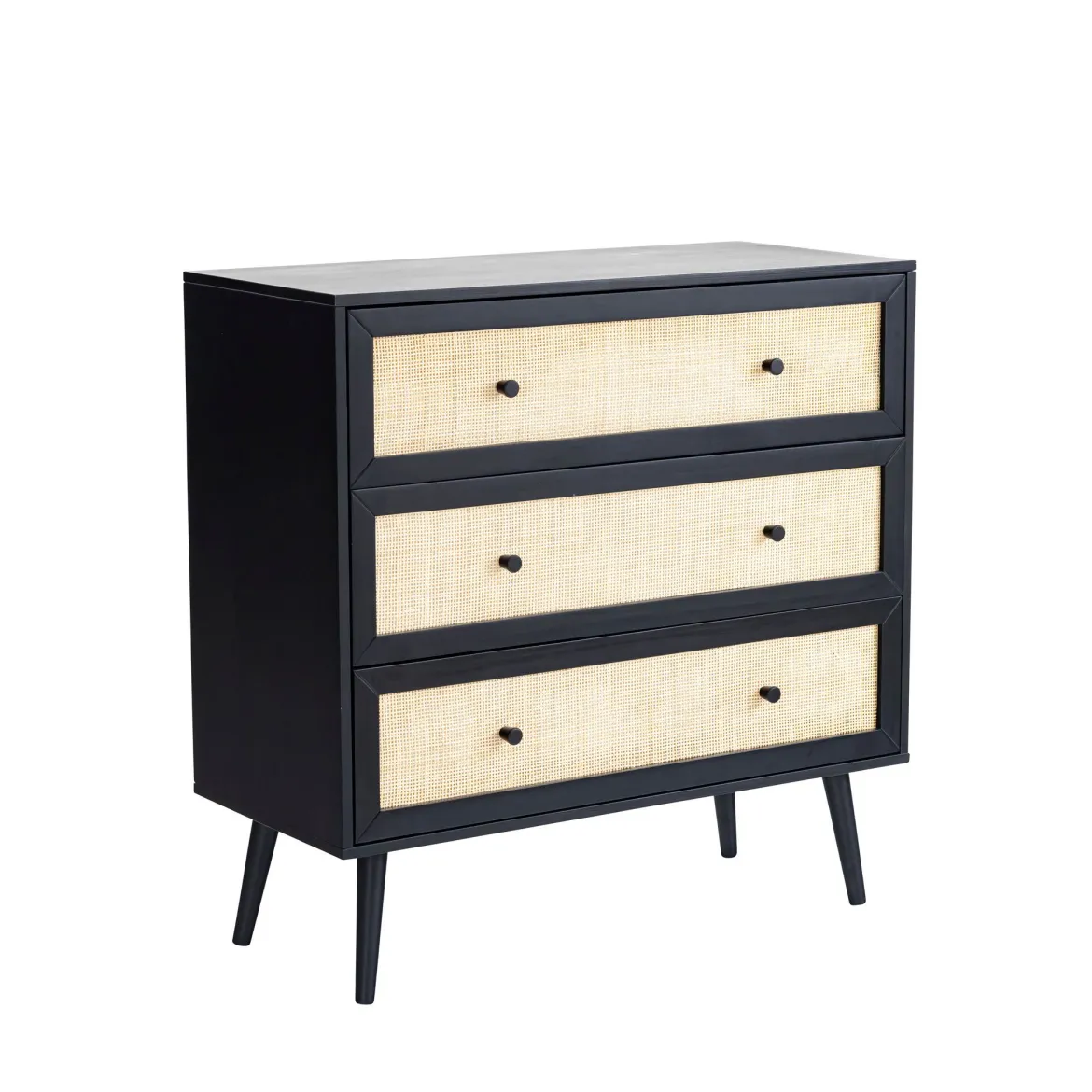 Chambre lit cannage avec commode ANNA