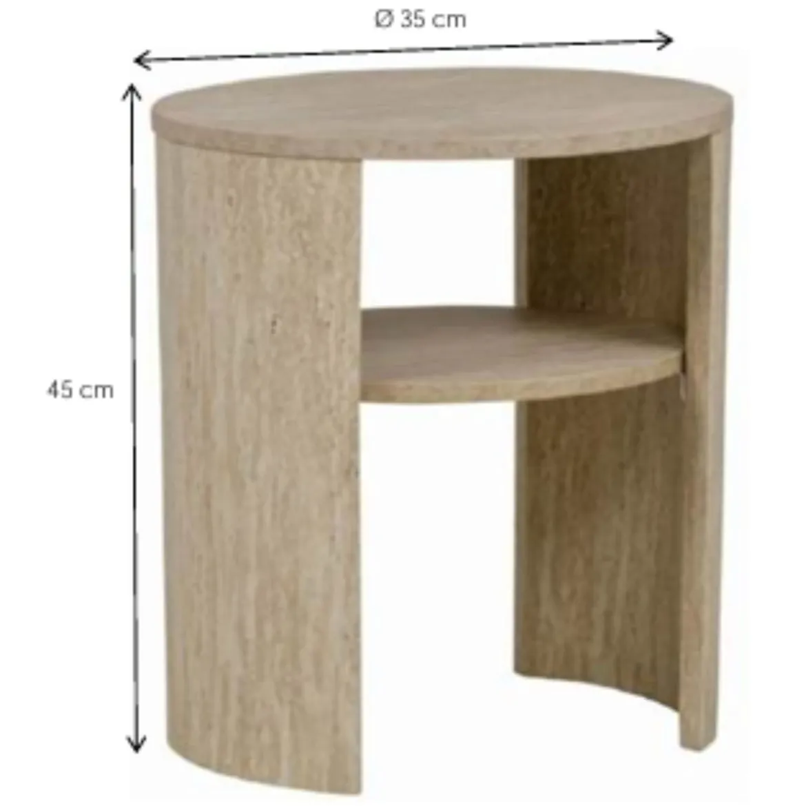 Chevet bois avec niche effet travertin