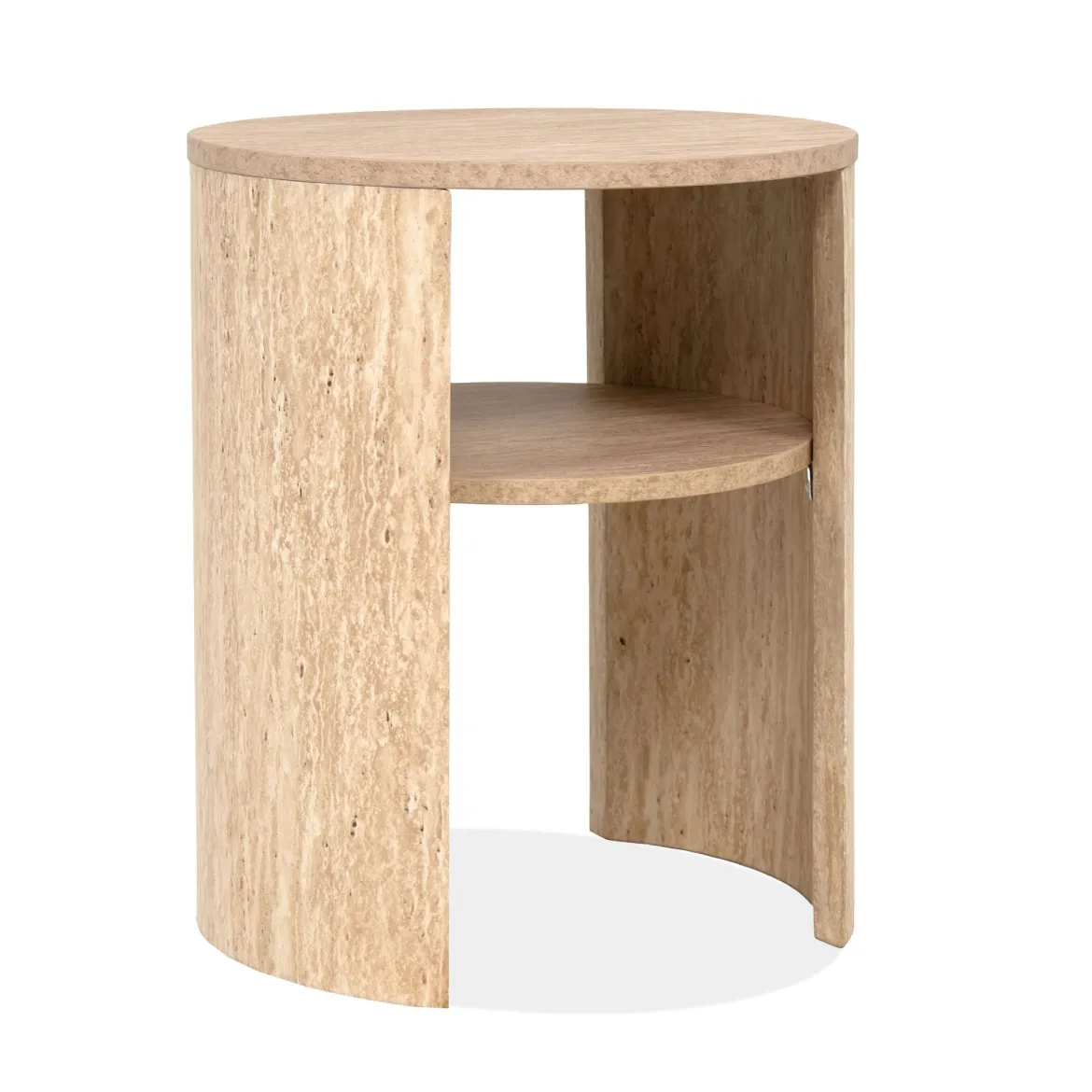 Chevet bois avec niche effet travertin