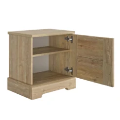 Chevet en bois clair 1 porte avec imitation châtaignier - CH5067