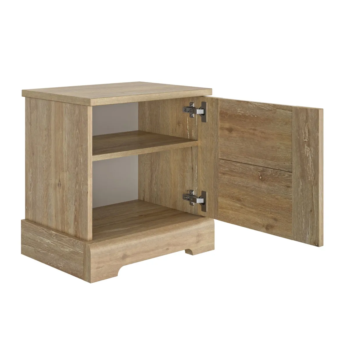 Chevet en bois clair 1 porte avec imitation châtaignier - CH5067