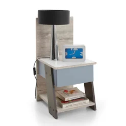 Chevet enfant 1 tiroir 1 niche en bois imitation chêne sable - CH13028