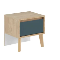 Chevet 1 tiroir en bois imitation chêne clair - CH5046