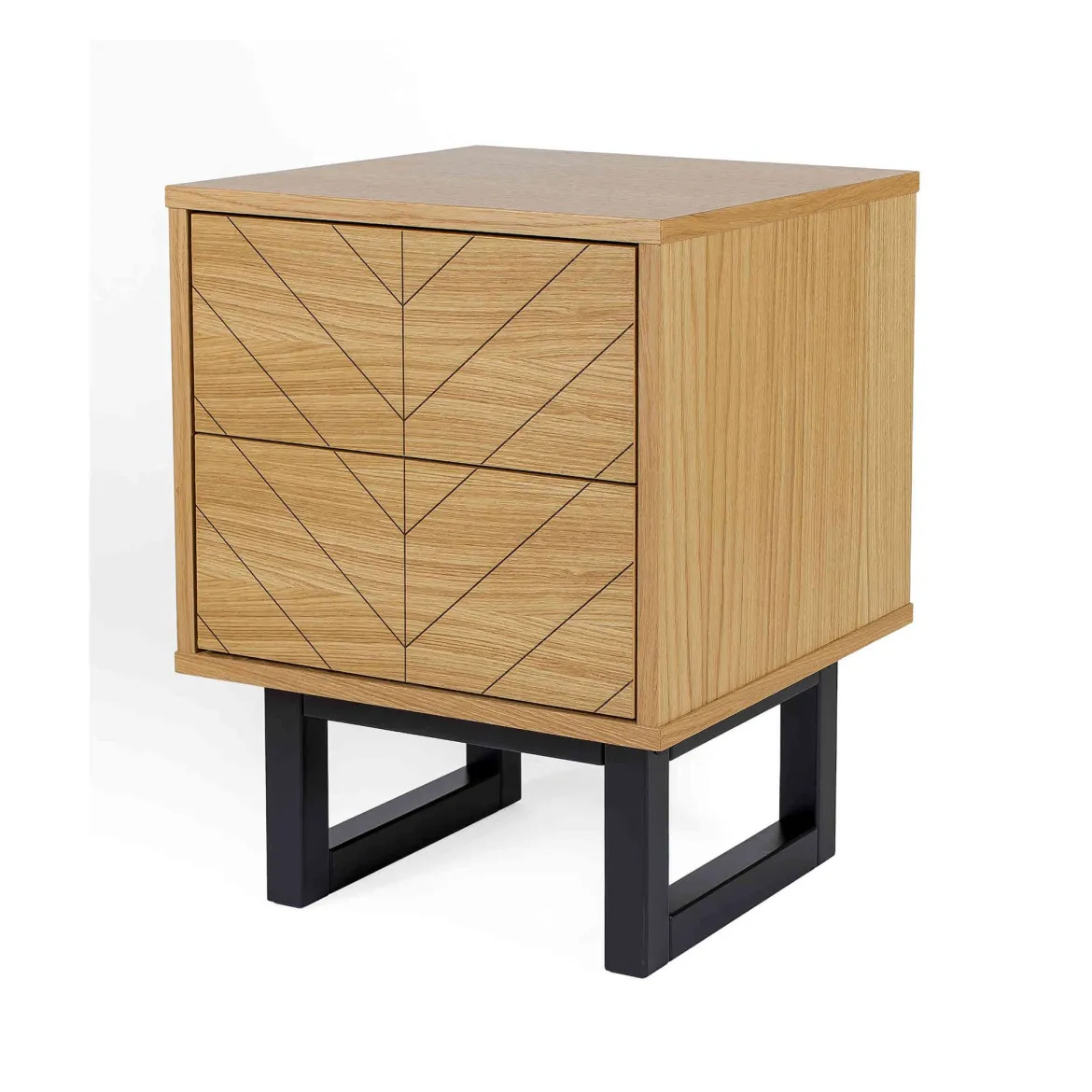 Chevet 2 tiroirs en bois imitation chêne - CH0022