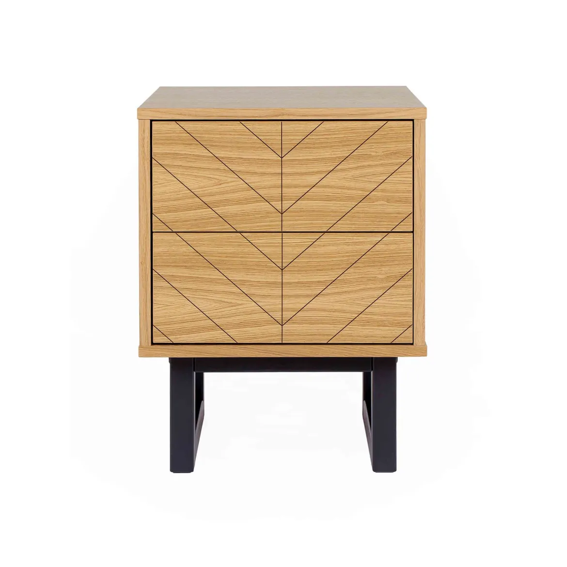 Chevet 2 tiroirs en bois imitation chêne - CH0022