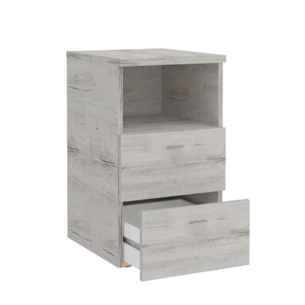 Chevet 2 tiroirs + 1 niche en bois - CH13024