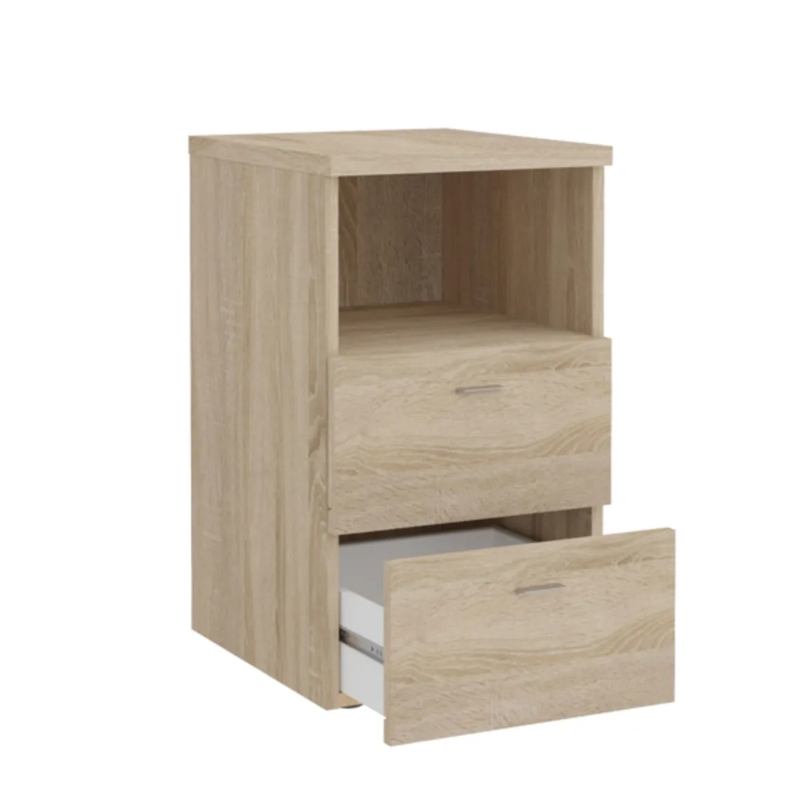 Chevet 2 tiroirs + 1 niche en bois - CH13024