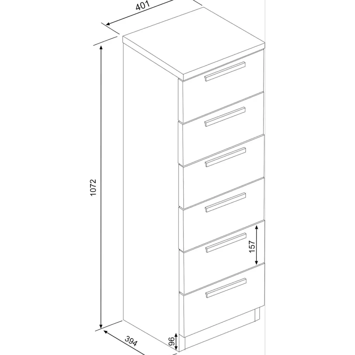 Chiffonnier 6 tiroirs en bois - CF9059