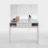 Coiffeuse avec miroir et rangements en bois blanc - CF13022