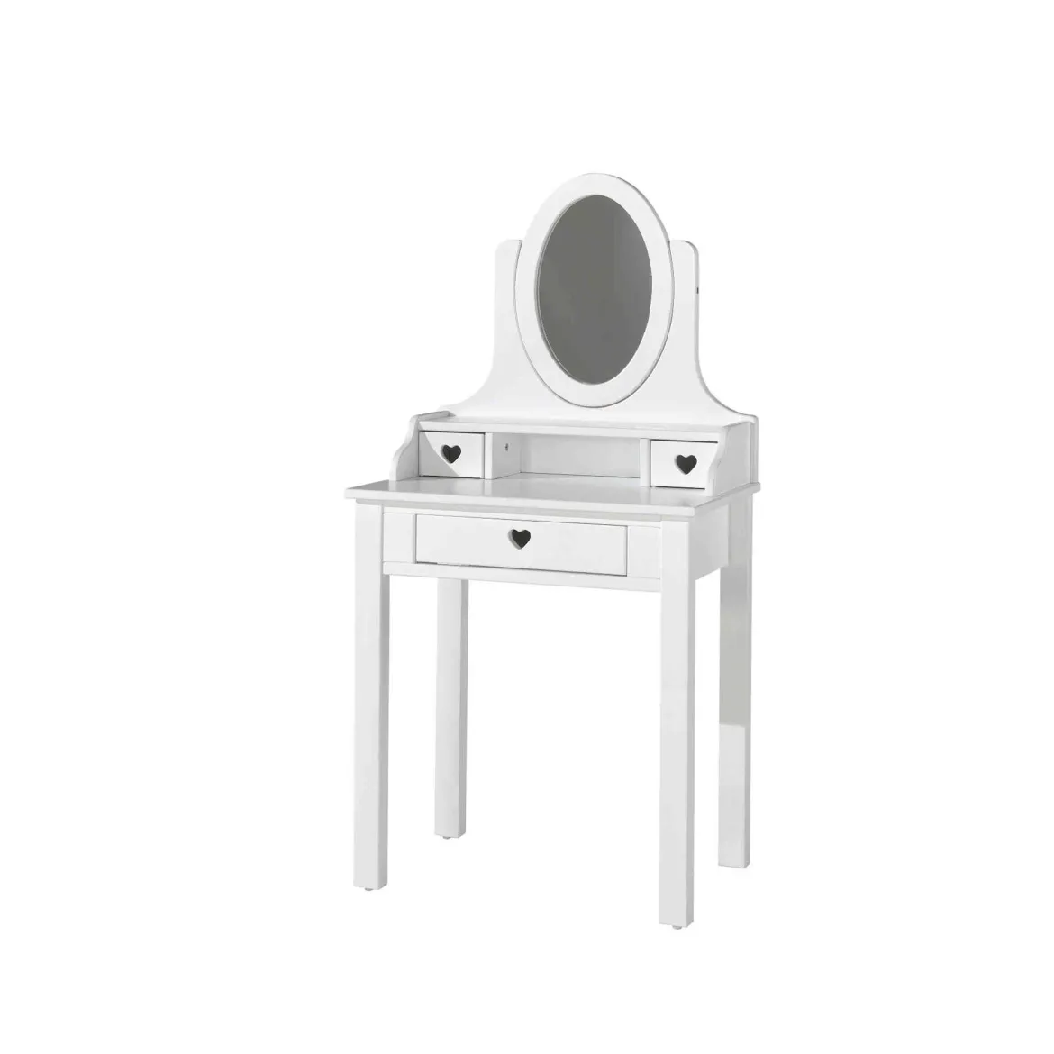 Coiffeuse bois blanc + miroir - Terre de Nuit