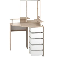 Coiffeuse d'angle avec miroirs et rangements