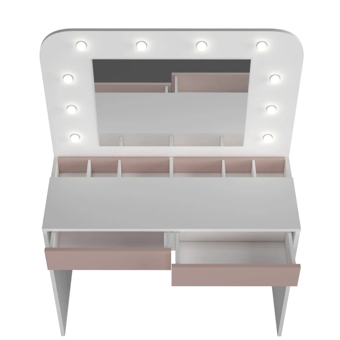 Coiffeuse enfant en bois avec miroir et LED - CF9076