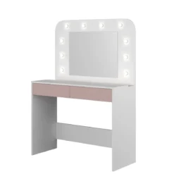 Coiffeuse enfant en bois avec miroir et LED - CF9076