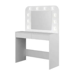 Coiffeuse enfant en bois avec miroir et LED - CF9076