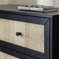 Commode cannage avec 3 tiroirs ANNA