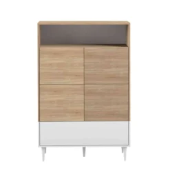 Commode en bois avec placard et niche de rangement - CO6001