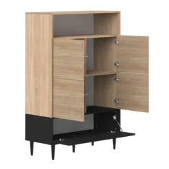 Commode en bois avec placard et niche de rangement - CO6001