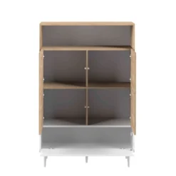 Commode en bois avec placard et niche de rangement - CO6001