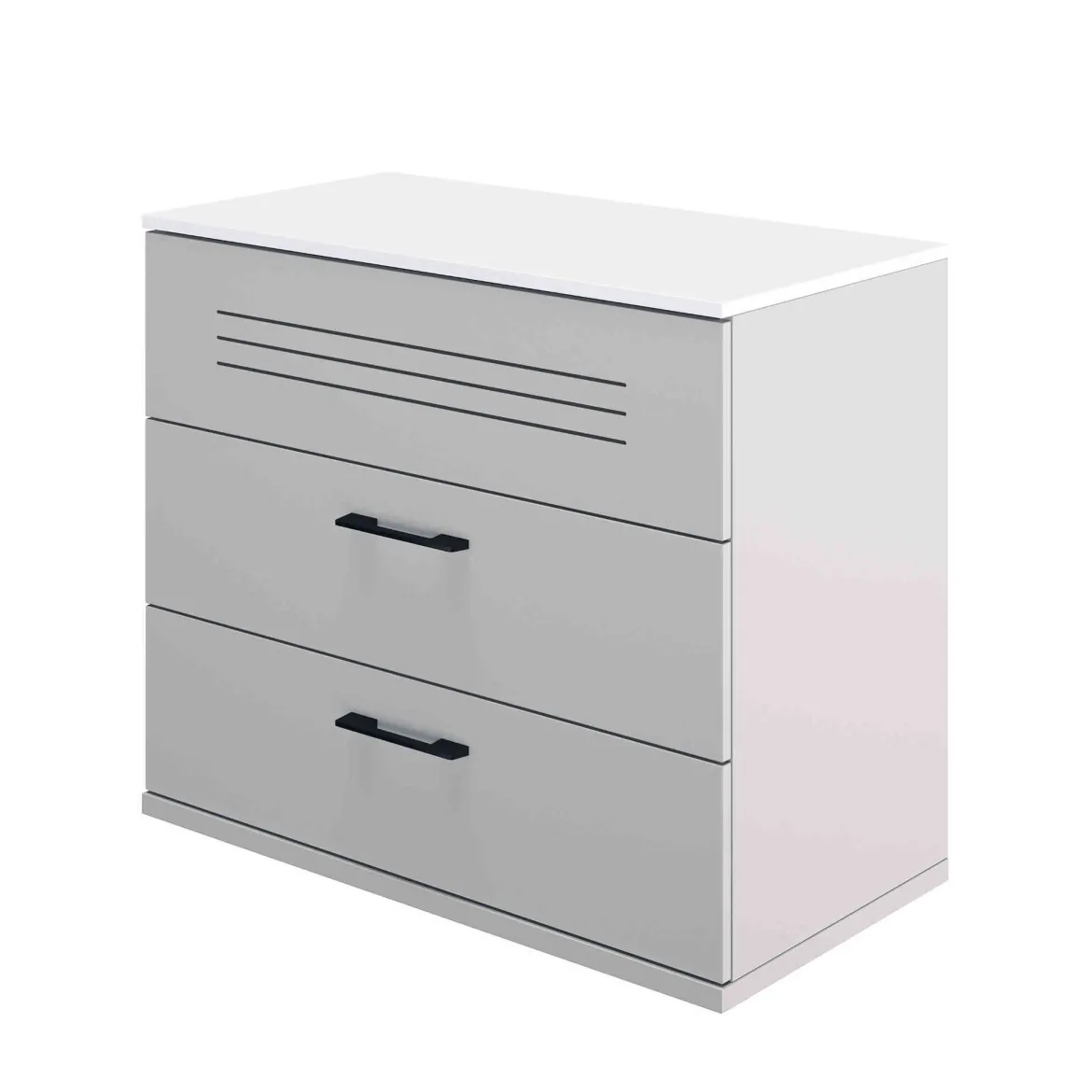Commode en bois gris et blanc - CO5026