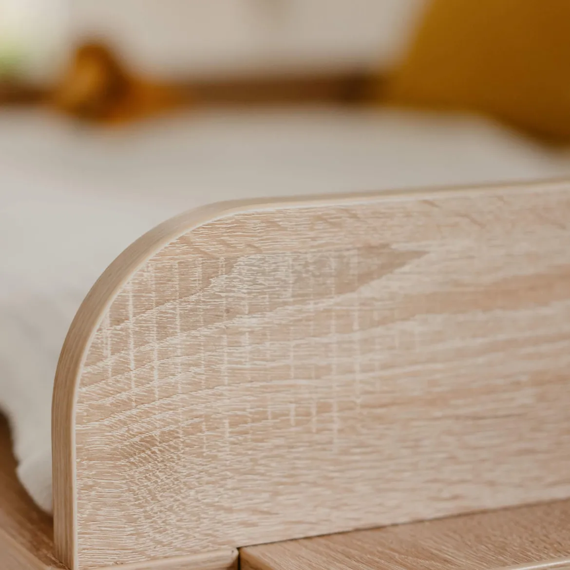 Commode à langer bébé 2 tiroirs en bois effet cannage - CO7085