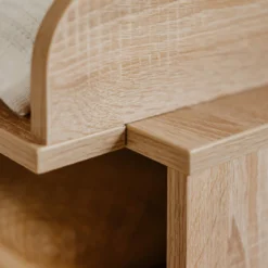 Commode à langer bébé 2 tiroirs en bois effet cannage - CO7085