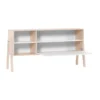 Commode 1 porte 2 niches de rangement en bois imitation chêne clair et blanc - CO17030