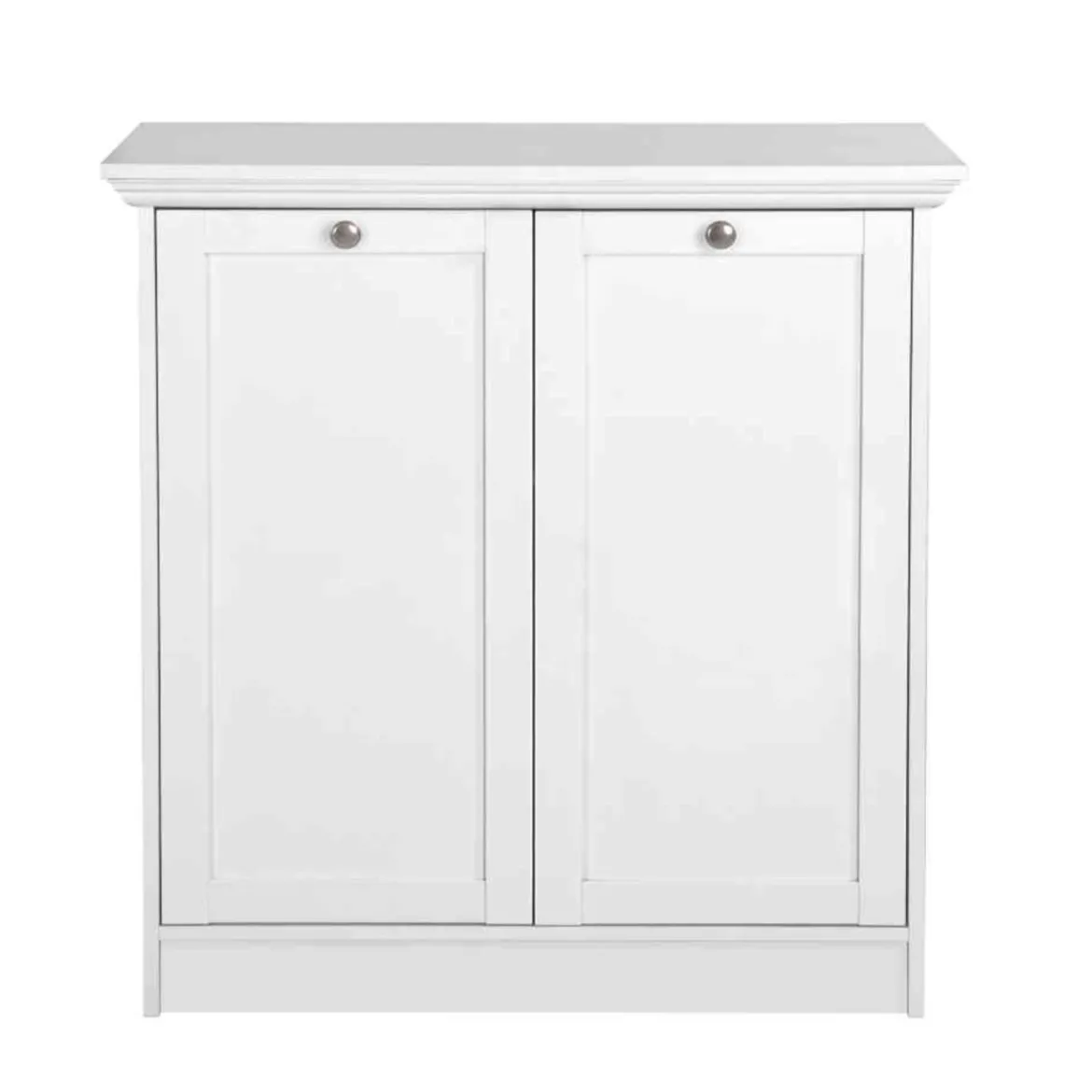 Commode 2 portes en bois coloris blanc - CO7004